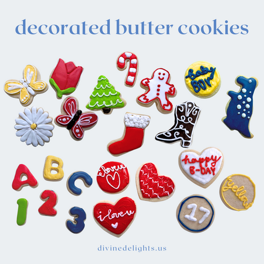 12 Decorated butter cookies